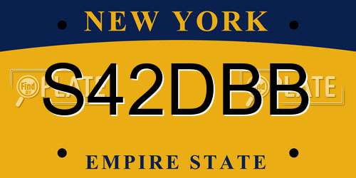 S42DBB New York License Plate