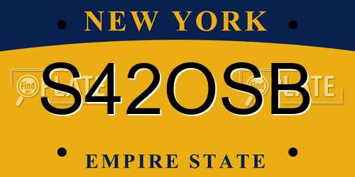 S42OSB New York License Plate
