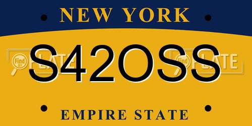 S42OSS New York License Plate