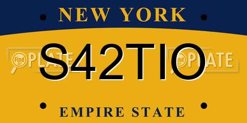 S42TIO New York License Plate