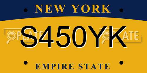 S450YK New York License Plate