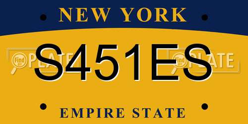 S451ES New York License Plate