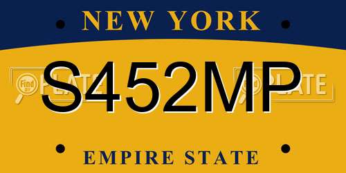 S452MP New York License Plate