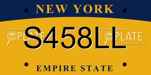 S458LL New York License Plate