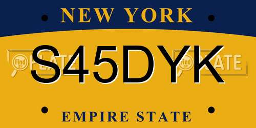 S45DYK New York License Plate