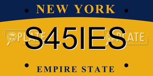 S45IES New York License Plate