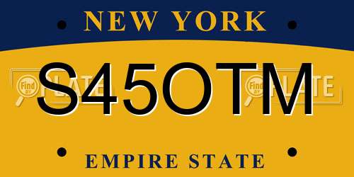 S45OTM New York License Plate