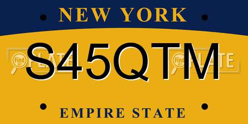 S45QTM New York License Plate