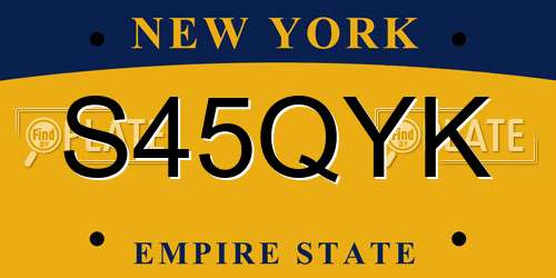 S45QYK New York License Plate