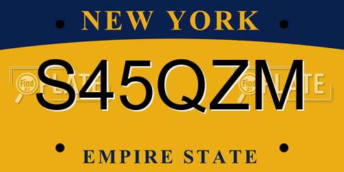 S45QZM New York License Plate