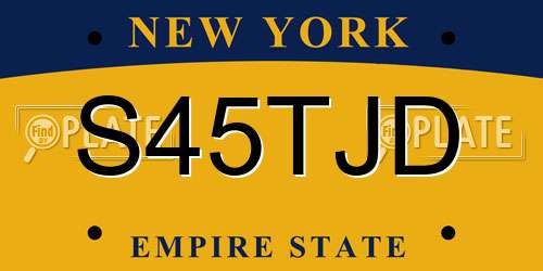 S45TJD New York License Plate