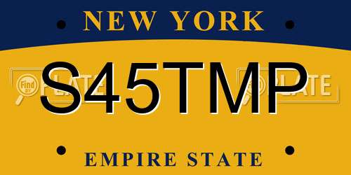 S45TMP New York License Plate