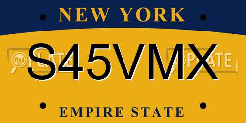 S45VMX New York License Plate