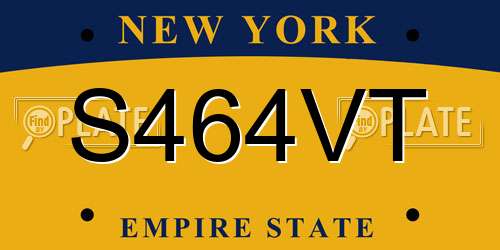 S464VT New York License Plate