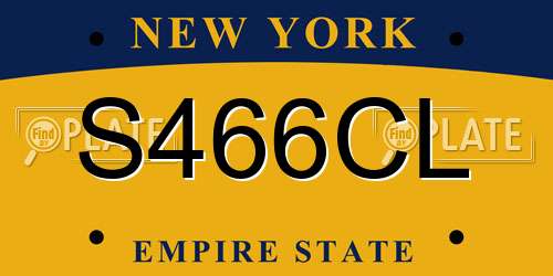 S466CL New York License Plate