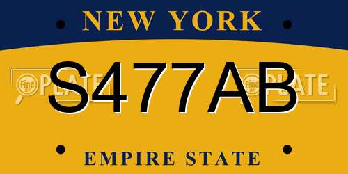 S477AB New York License Plate