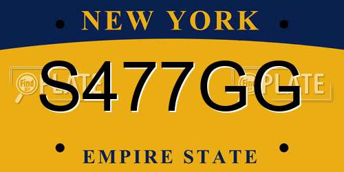 S477GG New York License Plate