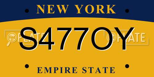 S477OY New York License Plate