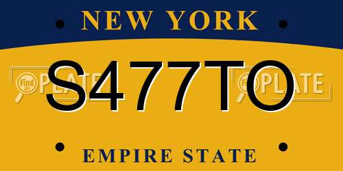 S477TO New York License Plate