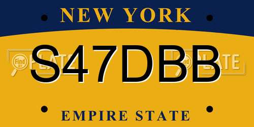 S47DBB New York License Plate