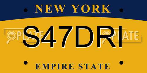 S47DRI New York License Plate