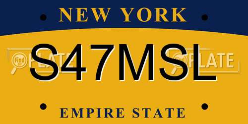 S47MSL New York License Plate
