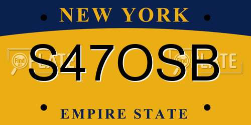 S47OSB New York License Plate