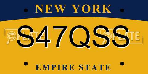 S47QSS New York License Plate