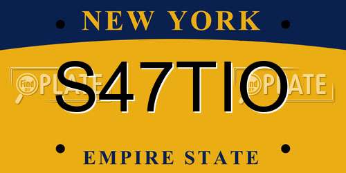 S47TIO New York License Plate