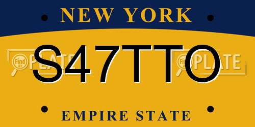 S47TTO New York License Plate