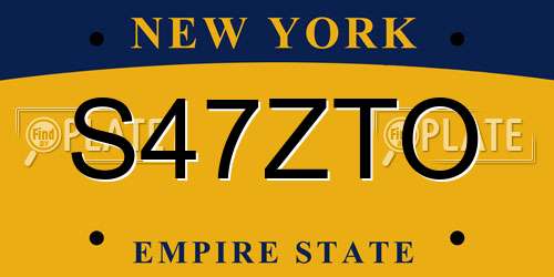 S47ZTO New York License Plate