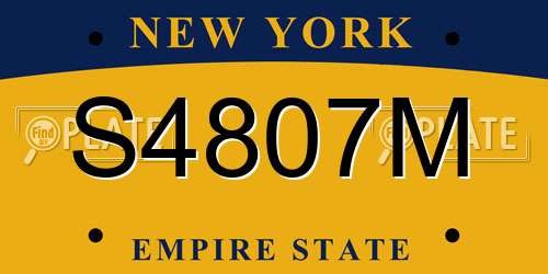 S4807M New York License Plate