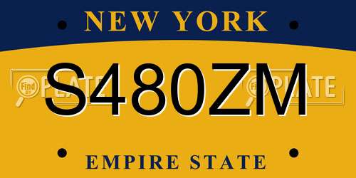 S480ZM New York License Plate