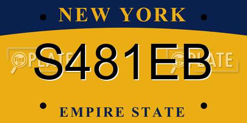 S481EB New York License Plate