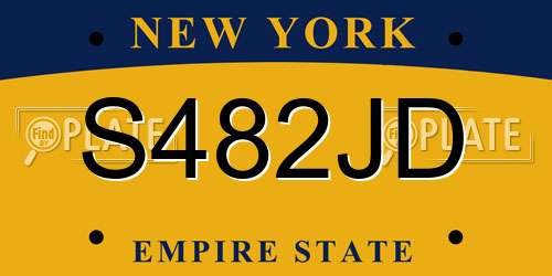 S482JD New York License Plate