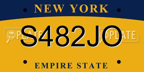 S482JO New York License Plate