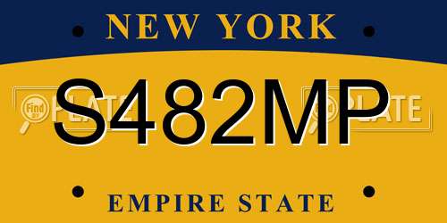 S482MP New York License Plate