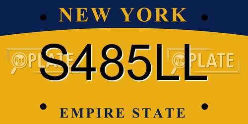 S485LL New York License Plate