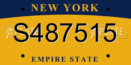 S487515 New York License Plate