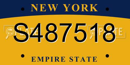 S487518 New York License Plate