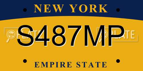 S487MP New York License Plate