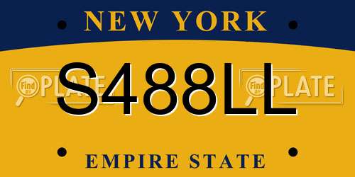 S488LL New York License Plate