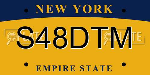 S48DTM New York License Plate