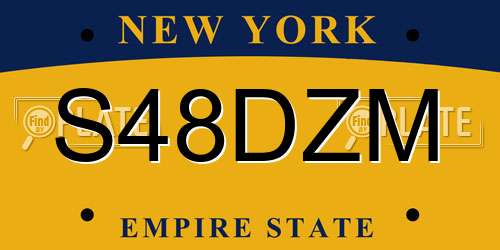 S48DZM New York License Plate