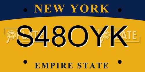 S48OYK New York License Plate