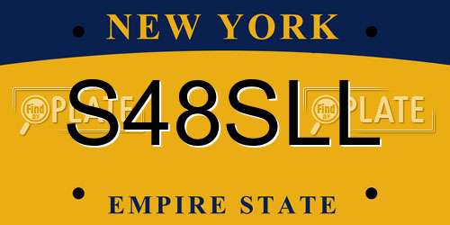 S48SLL New York License Plate