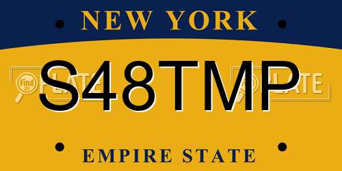 S48TMP New York License Plate