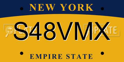 S48VMX New York License Plate