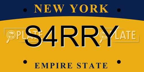 S4RRY New York License Plate