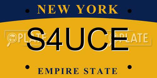 S4UCE New York License Plate